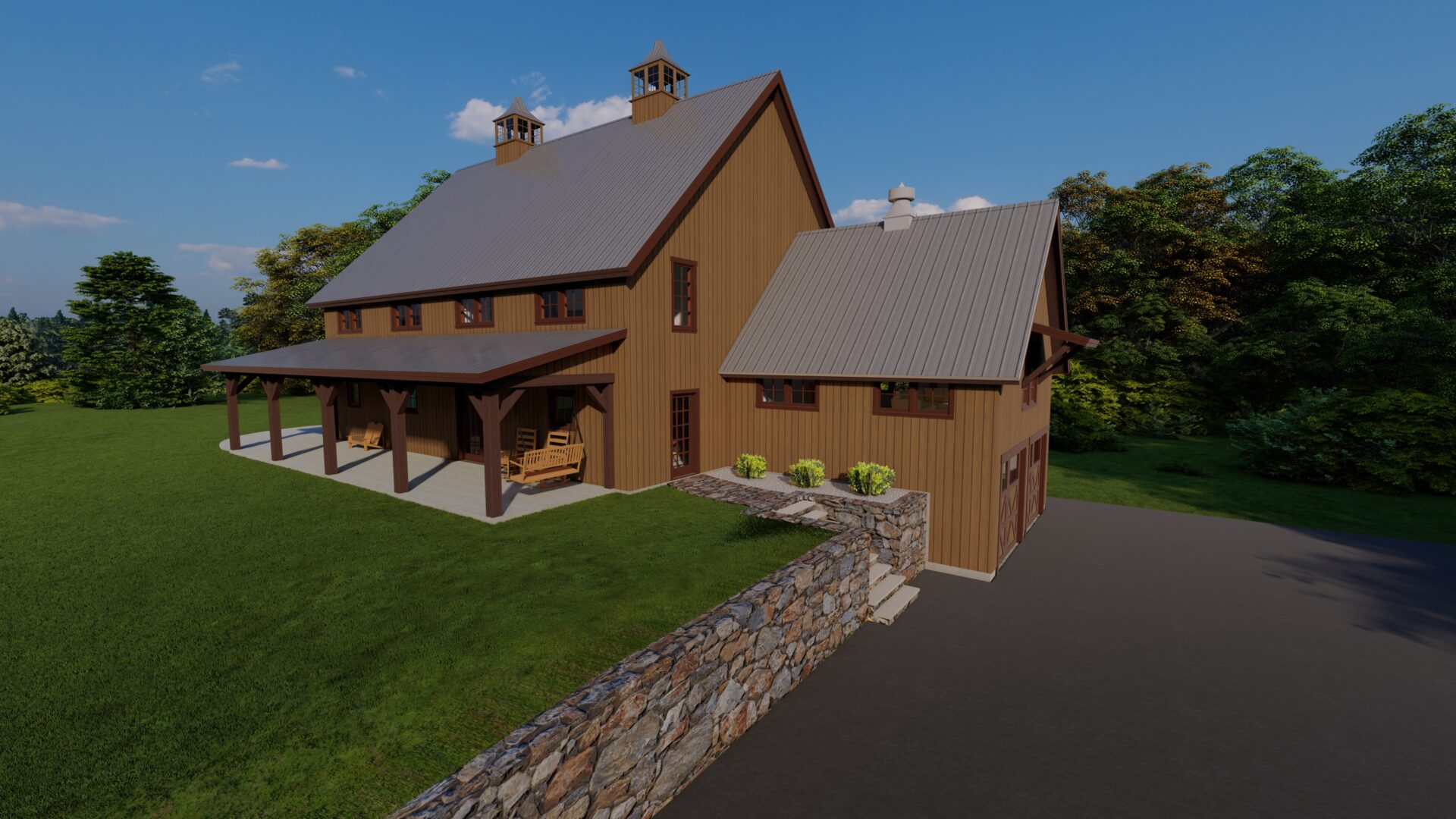 A 3 d rendering of the exterior of a house.