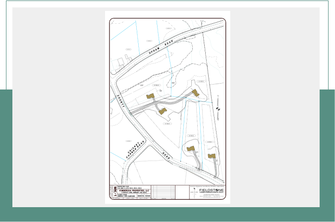 A map of the area with several buildings on it.